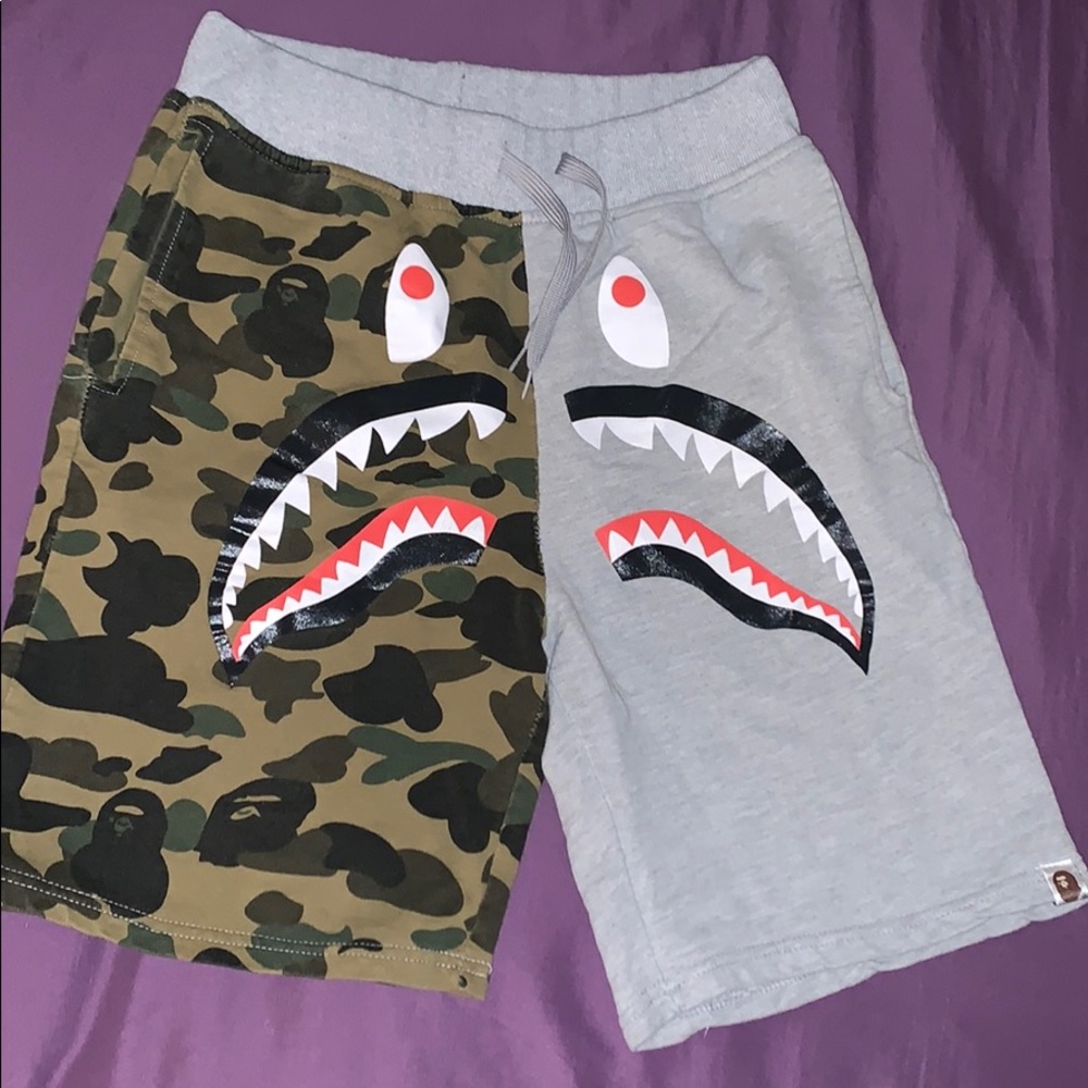Bape shark sweat shorts